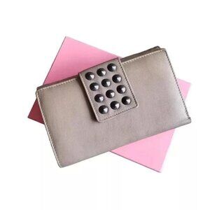 Genuine Leather Distressed Grey Women's Wallet Credit Card/Check Holder NWT